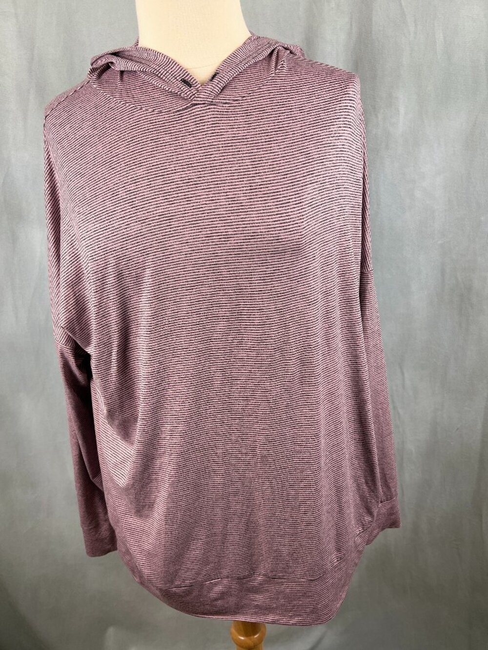 Sketchers Long Sleeve Pullover Hoodie Women's Size XXL Pink & Black Striped